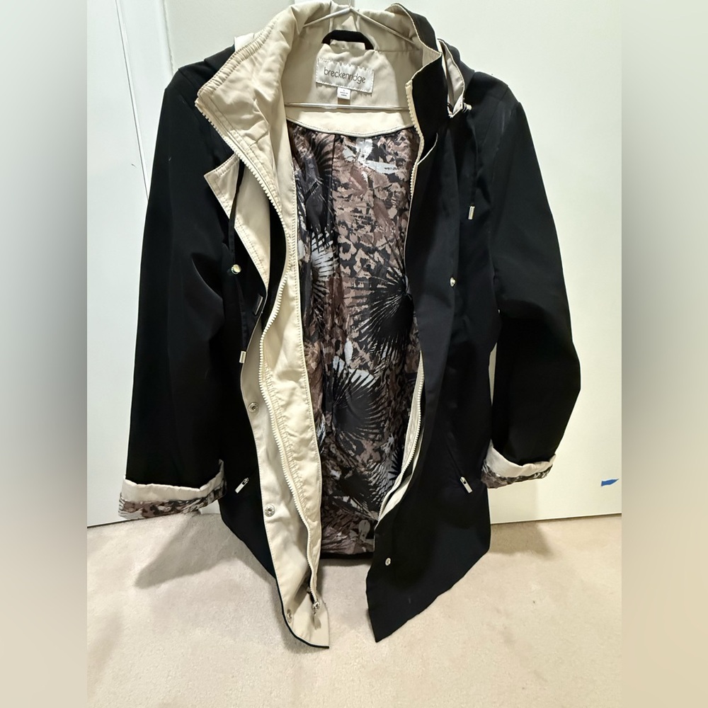 Breckenridge Black and Cream Trench Coat